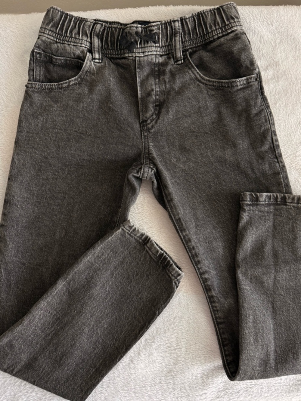 GAP Kids Slim Straight Gray Elastic-Waist Jeans